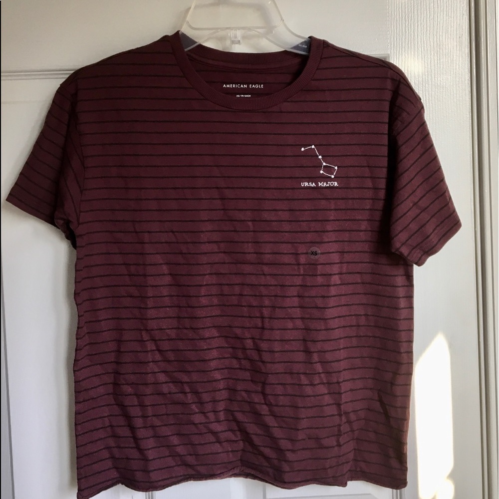 NWT American Eagle maroon striped crop graphic tee